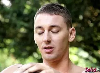 European Gay Muscular Stud Sucking Cock with Intense Masturbation