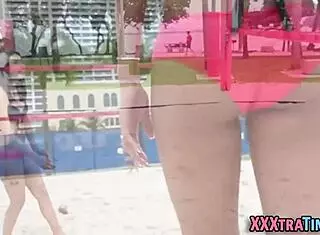 Look at this petite teen bent over for doggystyle monster cock fuck