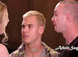 Blonde milf double penetrated by bisexual dudes