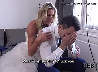 Debt4k Kurvinska žena vara za novac pred mužem sa strancem