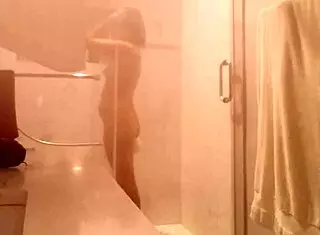 playing with my pussy in the shower while masturbating and getting assfucked