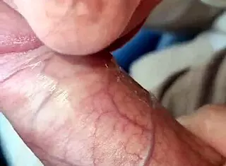 she gives a blowjob in the car, swallows everything, even licks her fingers.