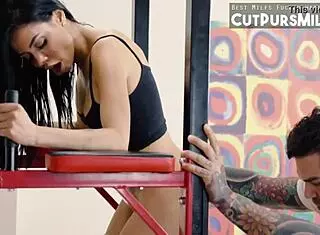 check out canela skin, that amateur latina milf getting fucked hard at the gym like a bitch!