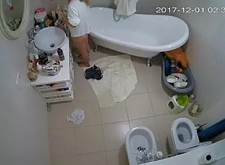 Smart amateurs engage in shaved masturbation under voyeur watch