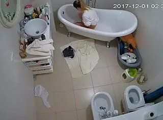 Smart amateurs engage in shaved masturbation under voyeur watch