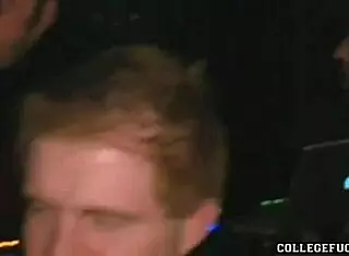 Yo, this college slut in glasses sucks dick like a pro at the party!