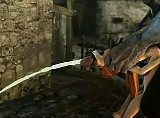 Kunoichi battles monsters in hardcore version