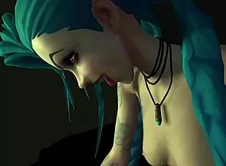 I wanna play league of legends with jinx in this hentai parody, but it's so fun!