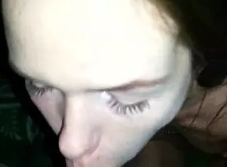 Watch this Russian babe give a full throat suck with cum everywhere