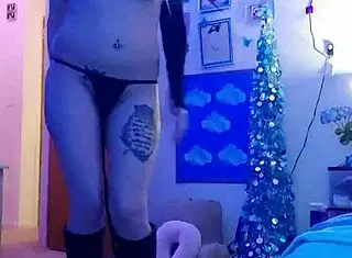 sexy striptease on webcam with clothes ripped and masturbation