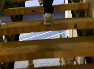 Fucking the nasty Applebees waitress with monster cock in threesome