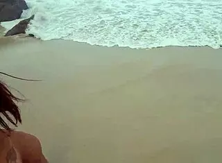 Amanda Souza's first time at nudist beach in Rio de Janeiro