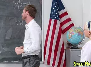 teen gets covered in jizz from monster cock