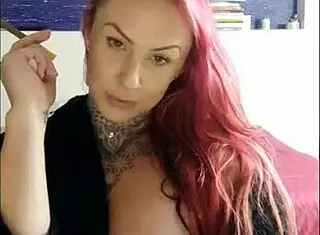 Sensual girl smokes and teases on webcam fetish