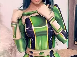Froppy in cosplay is horny