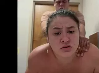 Tiktoker la paisa bends over for quick hardcore fuck with fan in hotel bathroom