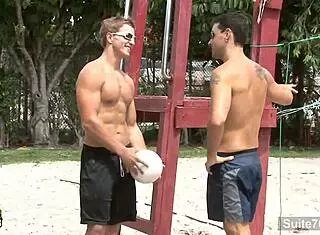 Sporty gays fucking hard with monster cocks and blowjobs.