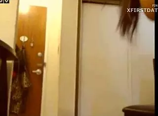 camgirl strips naked for the delivery guy