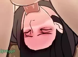 Soft Girlfriend Likes It Rough In Cartoon Blowjob Scene With Rough Actions And Rough Blowjob