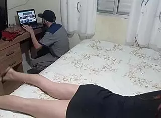 computer technician surprised by naughty wife public creampie