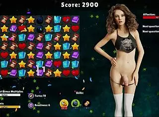 Futanari in university game trains with huge cock