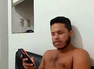 Young well-endowed guy masturbating nicely