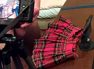 this is my first fetish video with cumshot under skirt