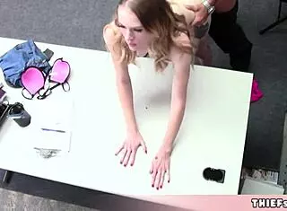 Cute Blonde Shoplifter Offers Pussy For Quickie Deal