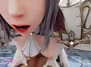 Priestess delivers divine punishment with big cock on babe