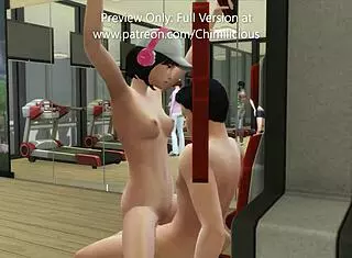 sexercise with horny girlfriend at outdoor gym