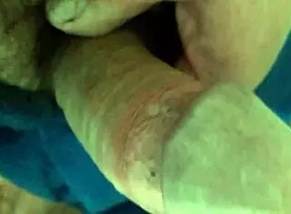 Erect penis enjoying double portion of creamy milk delightfully