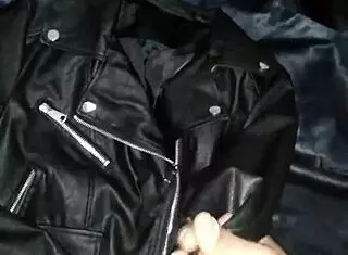 Emotional Cumshot On Step Sister's Leather Jacket.