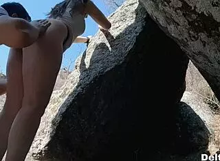 I took my friend on a walk and we ended up having sex outdoors