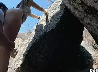 I took my friend on a walk and we ended up having sex outdoors