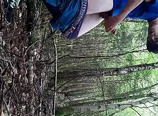 risky outdoor masturbation in the forest