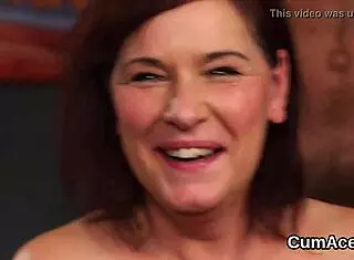 Naughty Bombshell Swallows Every Drop of Cumshot on Face