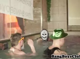 European amateurs enjoying group activities by the pool