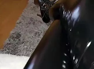 Mistress Annette Teases In Latex Leggings, Humiliating Her Slave With Strapon Cosplay. Where Are You? I'm Waiting For Your Anal Hole.