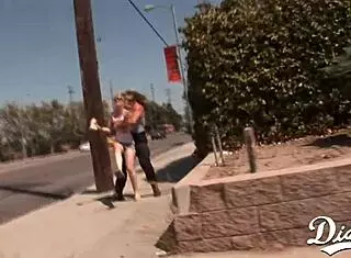 Watch this threesome where the blonde and brunette lick and swallow cock in missionary and deepthroat.