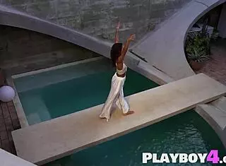 Wow! Ebony milf Lily Andrews strips naked with hot Latina teen Carolina Reyes!