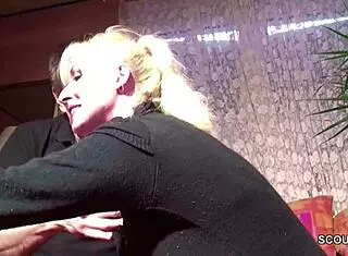 mommy with mega tits interacts with neighbor in german setting