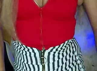 beautiful made-up transvestite shows off her stunning look!