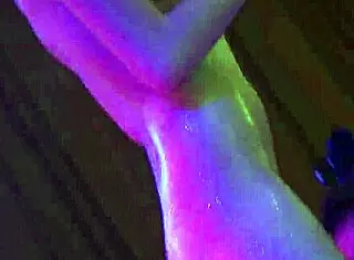 Blonde performs sexy lapdance on public stage, clothes ripped in group orgy.