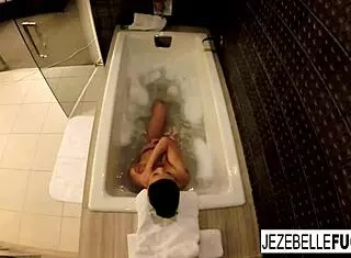 jezebelle bond, you're filming yourself masturbating in the bath with big tits and ass