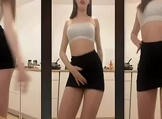 sexy girl performs dance show on webcam