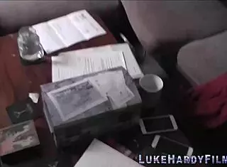 I watch brunette riding british pornstar luke hardy with blowjob and handjob