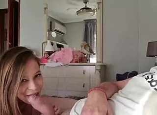 This blonde couple loves sucking on huge cocks