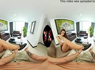 Check out this beautiful latin babe undressing and fucking in vr