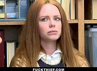 Ginger Teen 18+ Got Punishment She Deserved for Shoplifting Cock!