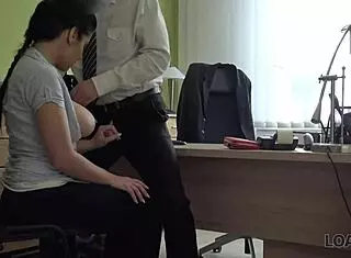 Belle's Heart Races As She Agrees To Passionate Sex With The Loan Officer For Her Big Natural Tits.